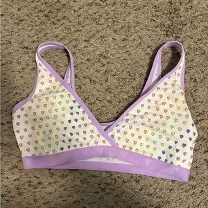 Roller Rabbit Purple and White Heart Print Bra